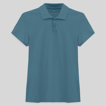 Camisa Polo Feminina - Azul Celeste