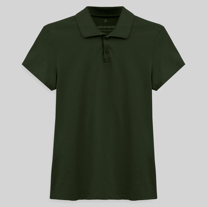 Camisa Polo Feminina - Verde Selva