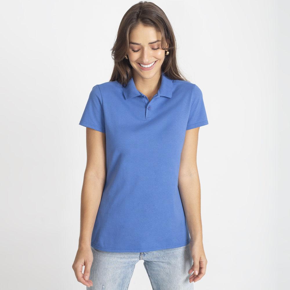 Camisa Polo Feminina - Azul Oceano