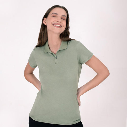 Camisa Polo Feminina - Verde Oliva