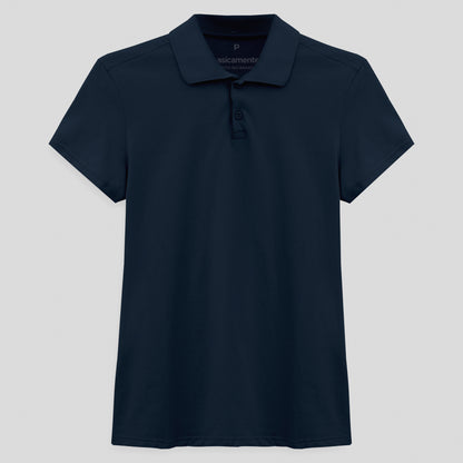 Camisa Polo Feminina - Azul Marinho