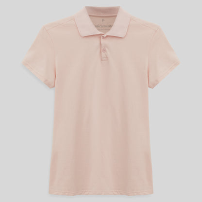 Camisa Polo Feminina - Rosa Pastel
