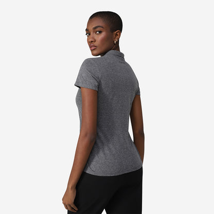 Camisa Polo Feminina - Mescla Escuro
