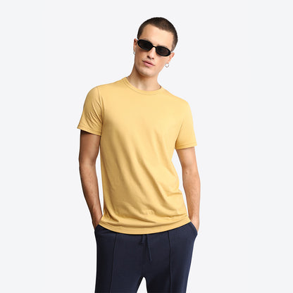 Camiseta Básica Masculina - Amarelo Mel