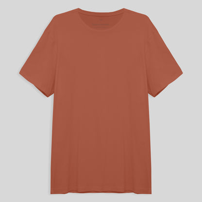 Camiseta Básica Masculina - Marrom Telha