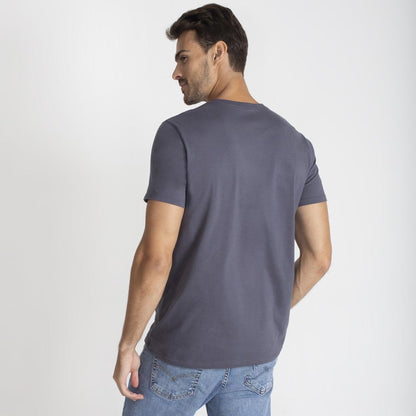 Camiseta Básica Masculina - Chumbo