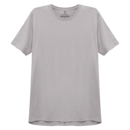Camiseta Básica Masculina - Cinza Areia