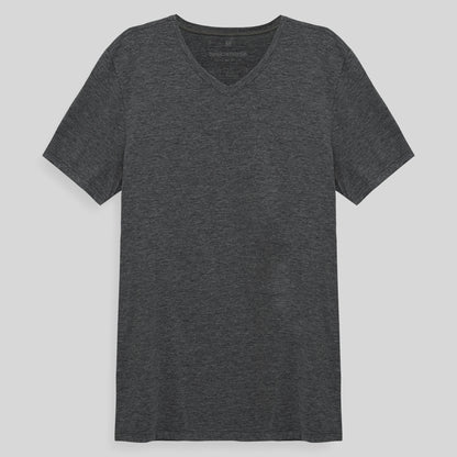Camiseta Básica Gola V Masculina - Mescla Escuro