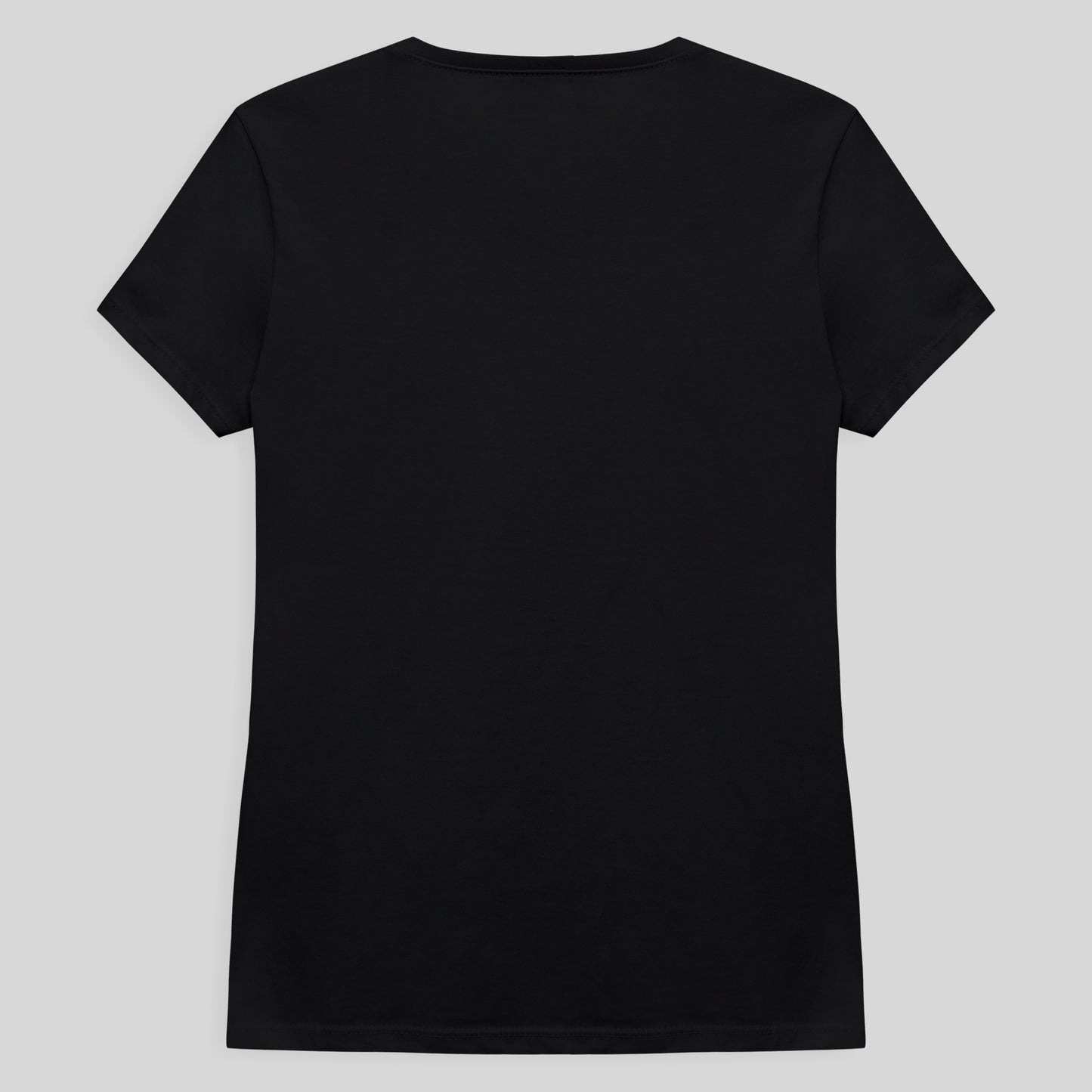 Camiseta Slim Gola V Feminina - Preto