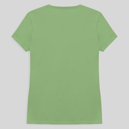 Camiseta Slim Gola V Feminina - Verde Jade