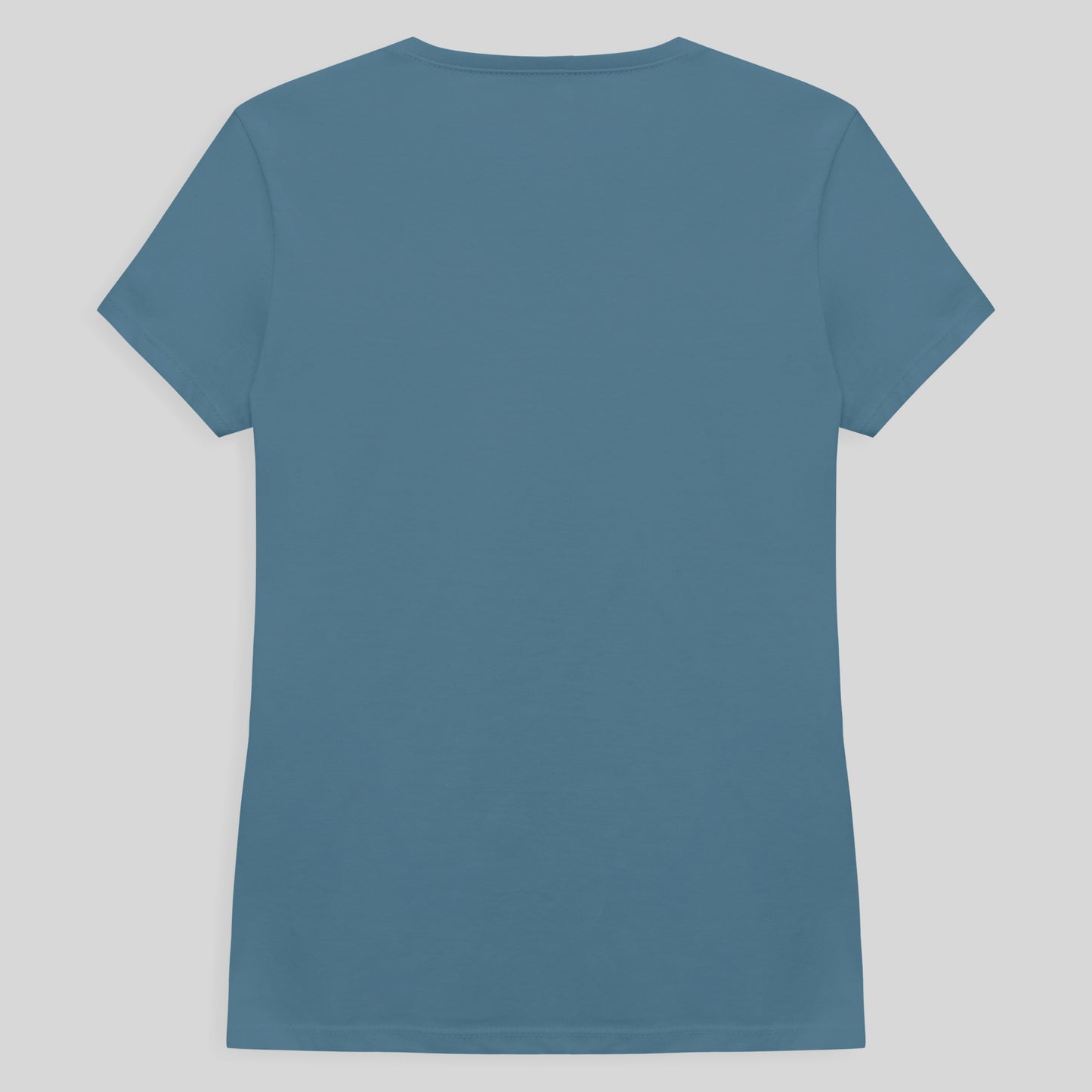 Camiseta Slim Gola V Feminina - Azul Celeste