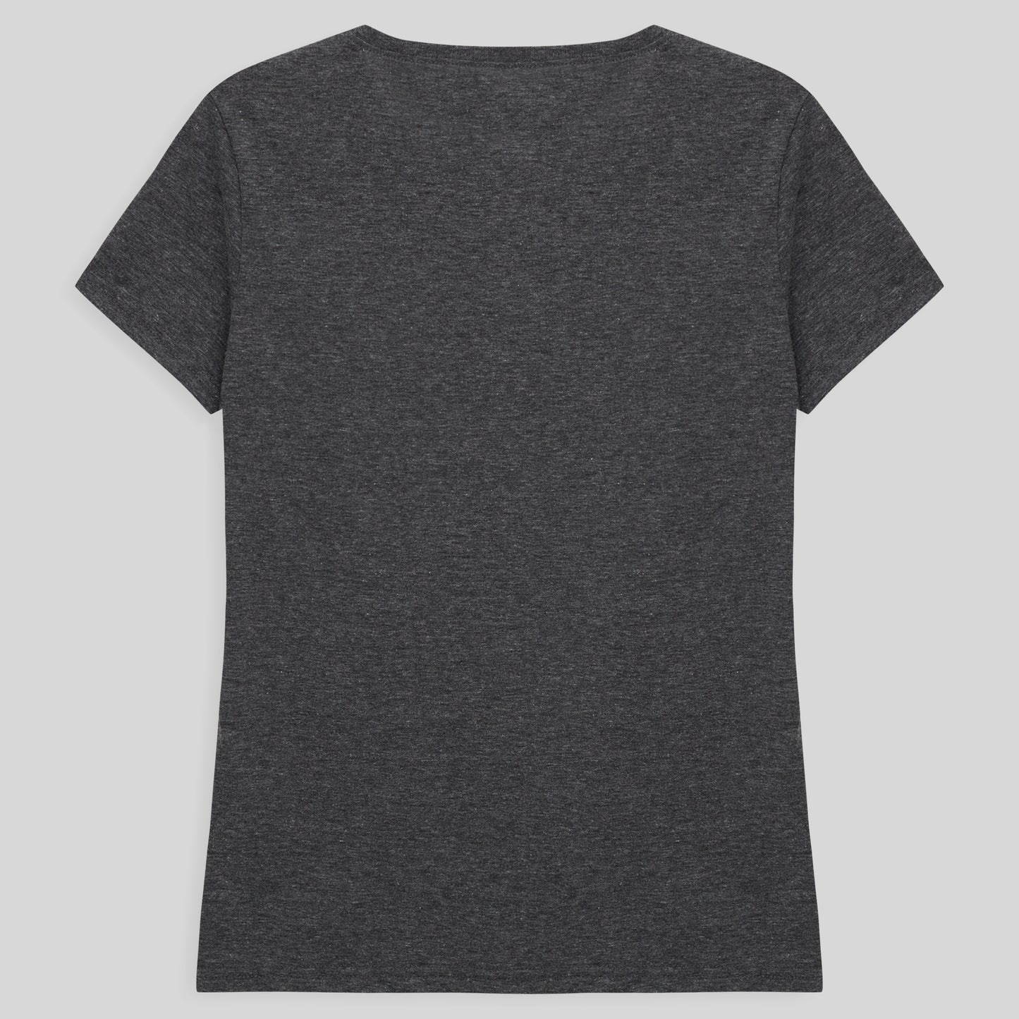 Camiseta Slim Gola V Feminina - Mescla Escuro