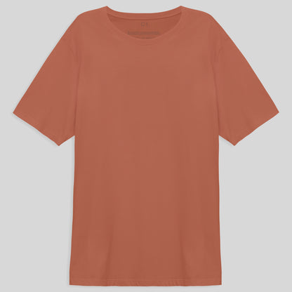 Camiseta Básica Plus Masculina - Marrom Telha