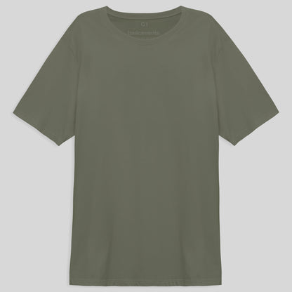 Camiseta Básica Plus Masculina - Verde Militar