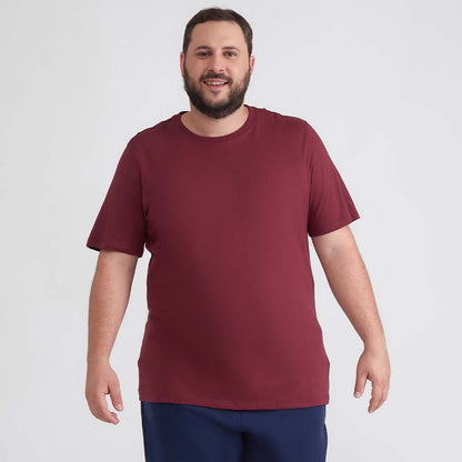 Camiseta Básica Plus Masculina - Vermelho Vinho