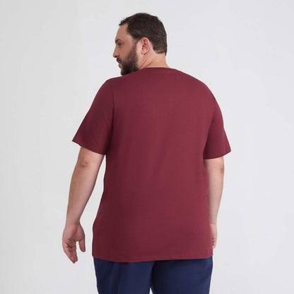 Camiseta Básica Plus Masculina - Vermelho Vinho