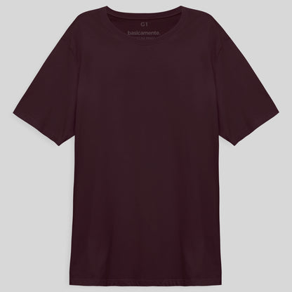 Camiseta Básica Plus Masculina - Vermelho Vinho
