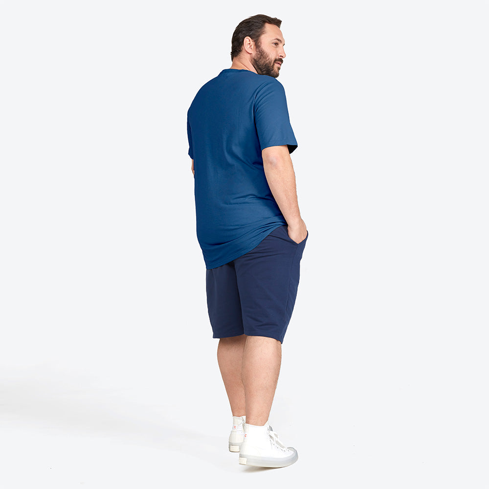 Camiseta Básica Plus Masculina - Azul Indigo