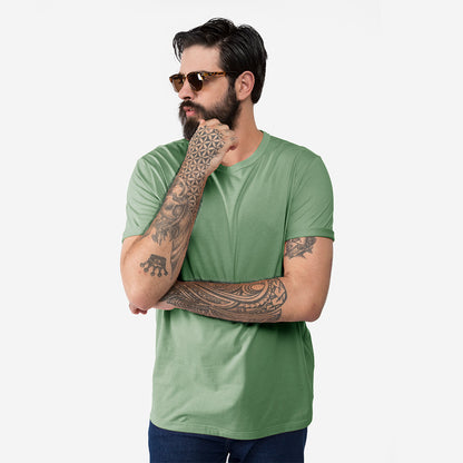 Camiseta Básica Plus Masculina - Verde Jade