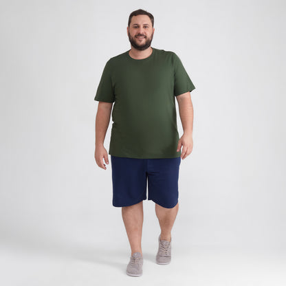 Camiseta Básica Plus Masculina - Verde Selva