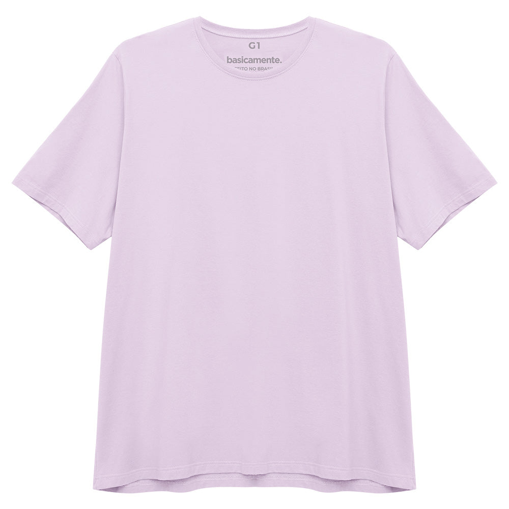 Camiseta Básica Plus Masculina - Lilás Lavanda