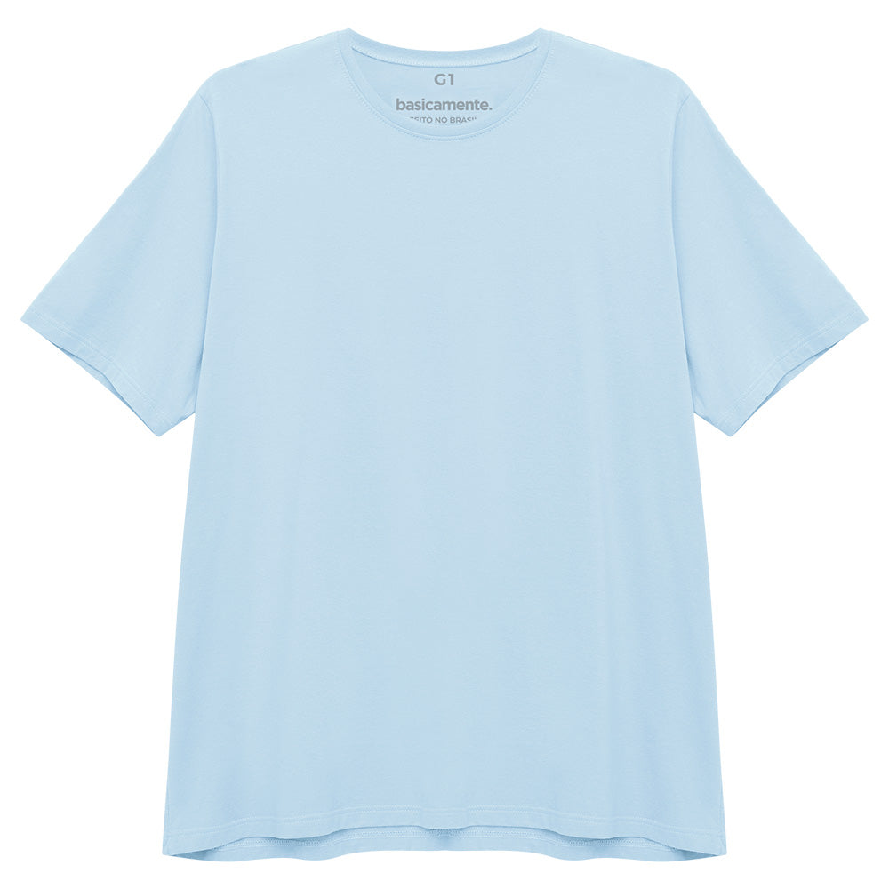 Camiseta Básica Plus Masculina - Azul Ceu