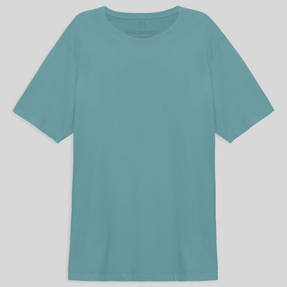 Camiseta Básica Plus Masculina - Azul Turquesa