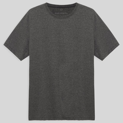 Camiseta Básica Plus Masculina - Mescla Escuro