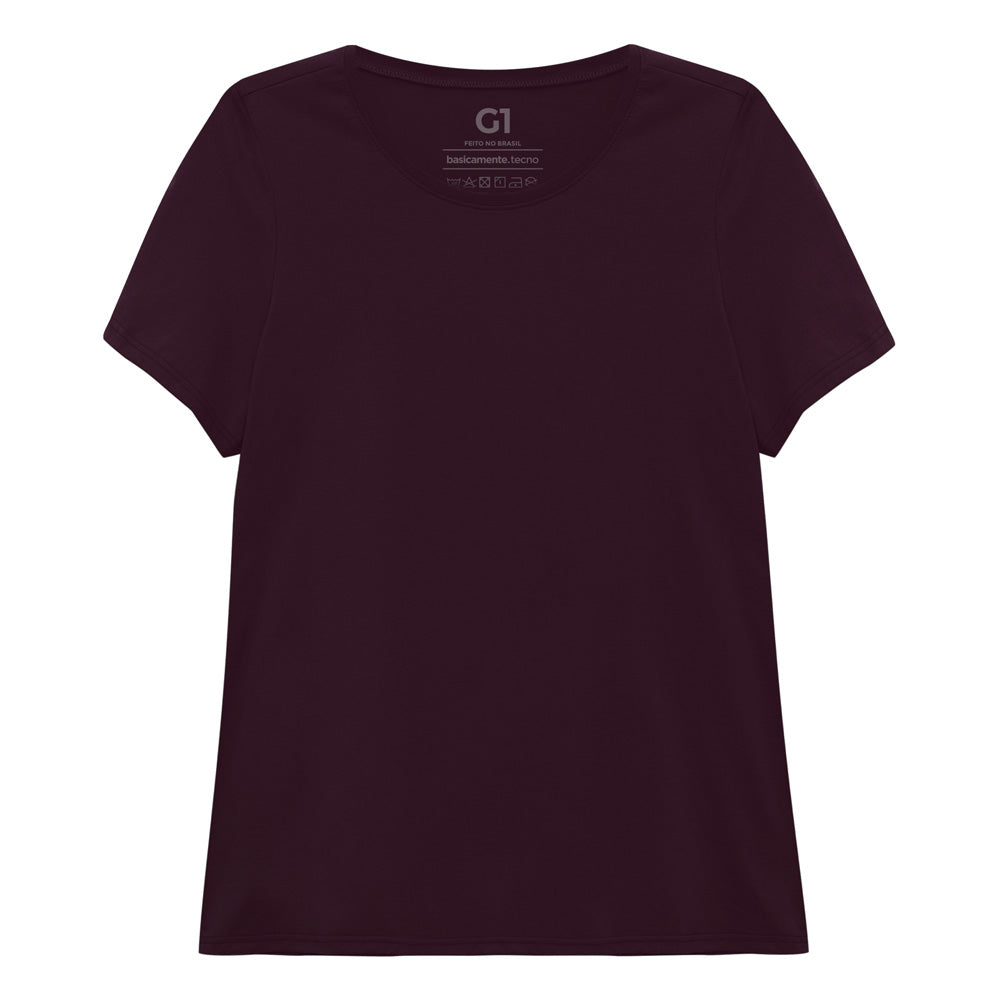 Camiseta Babylook Algodão Premium Plus Feminina - Wine