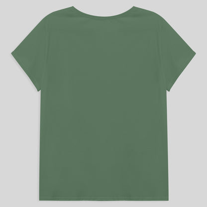 Camiseta Babylook Algodão Premium Plus Feminina - Verde Oliva