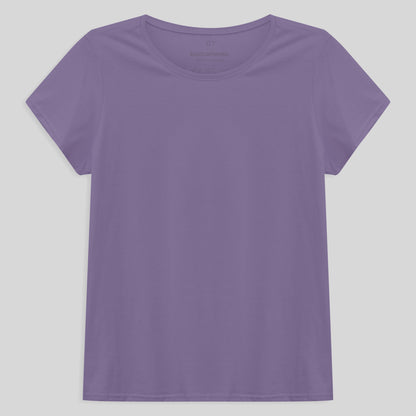 Camiseta Babylook Algodão Premium Plus Feminina - Lilás