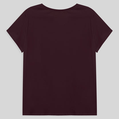Camiseta Babylook Algodão Premium Plus Feminina - Vermelho Vinho