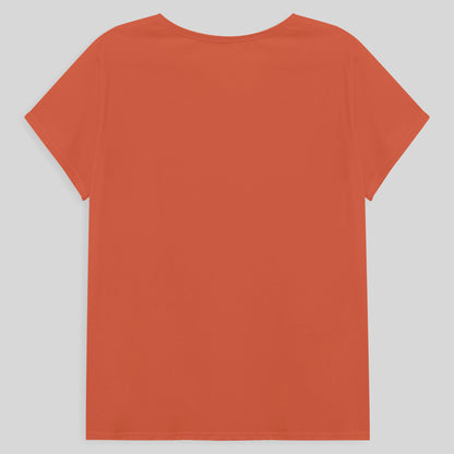 Camiseta Babylook Algodão Premium Plus Feminina - Laranja Coral