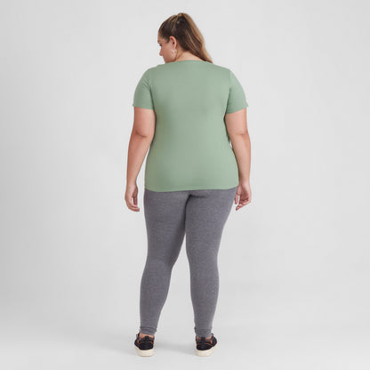 Camiseta Babylook Algodão Premium Plus Feminina - Verde Jade