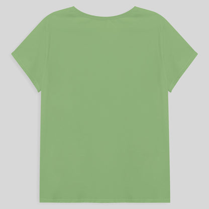 Camiseta Babylook Algodão Premium Plus Feminina - Verde Jade