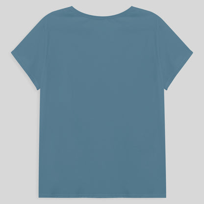 Camiseta Babylook Algodão Premium Plus Feminina - Azul Celeste