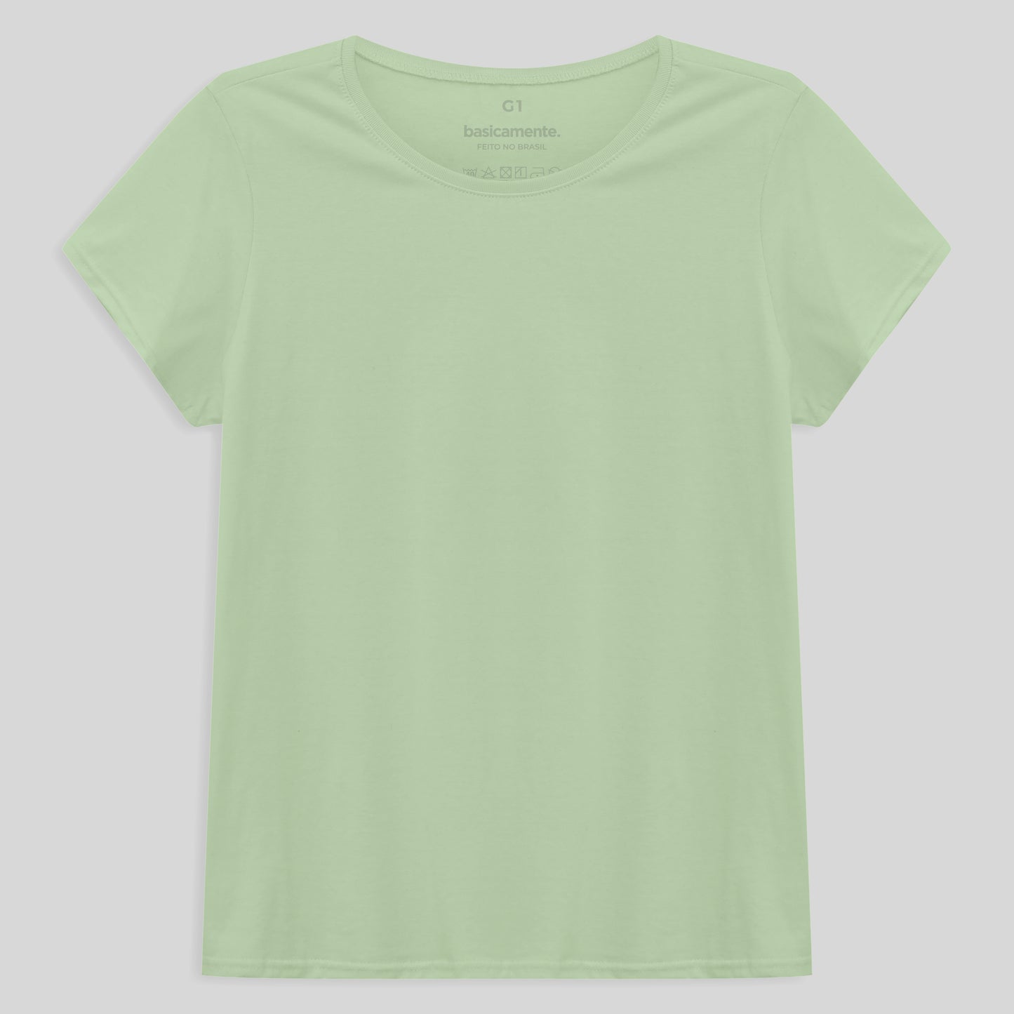 Camiseta Babylook Algodão Premium Plus Feminina - Verde Menta