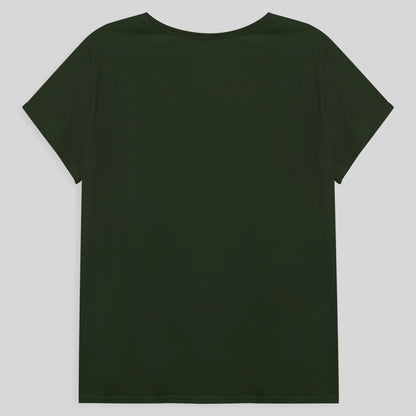 Camiseta Babylook Algodão Premium Plus Feminina - Verde Selva