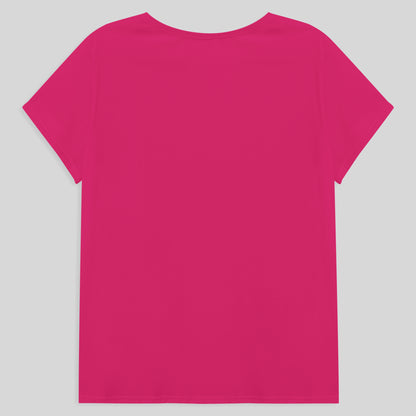 Camiseta Babylook Algodão Premium Plus Feminina - Pink