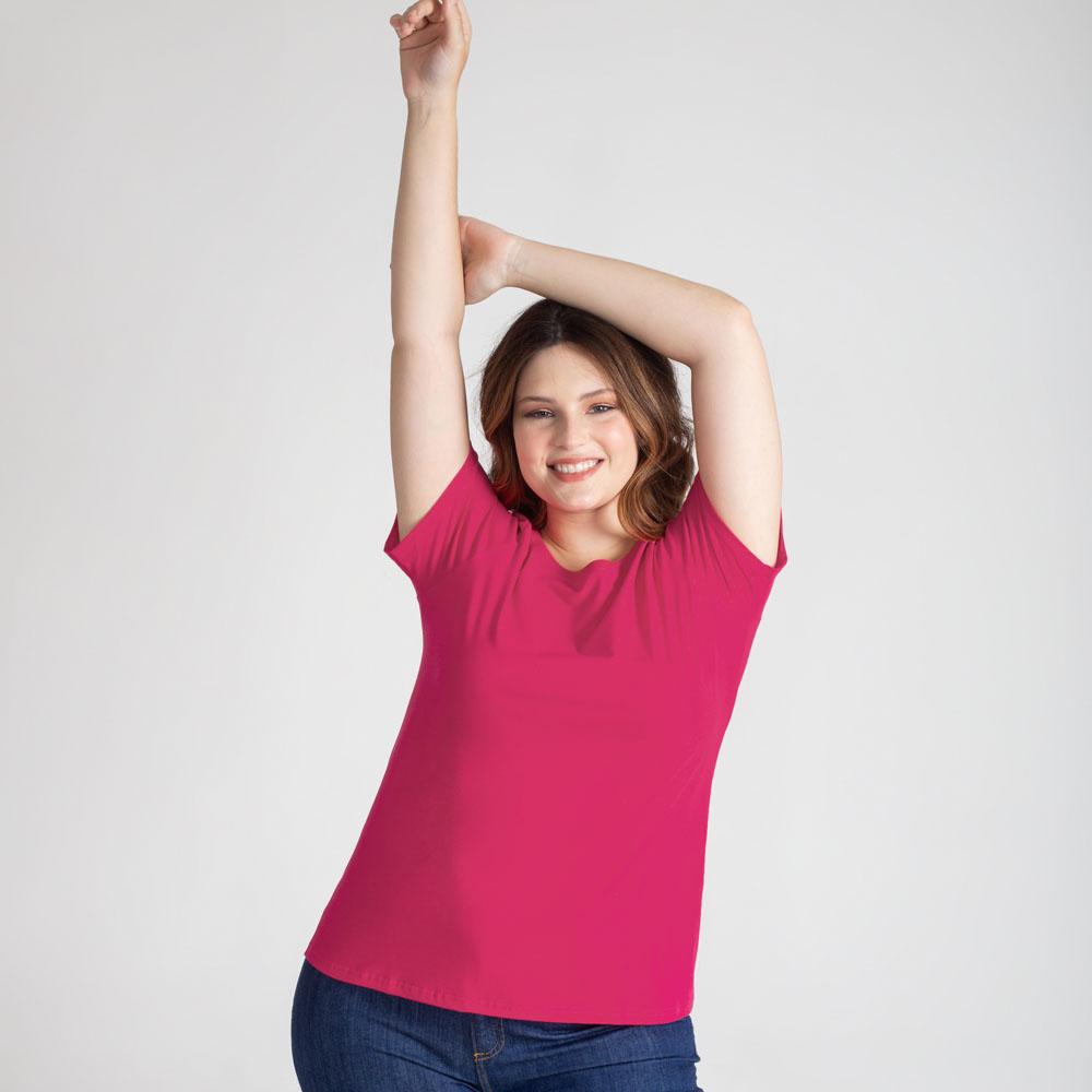 Camiseta Babylook Algodão Premium Plus Feminina - Pink