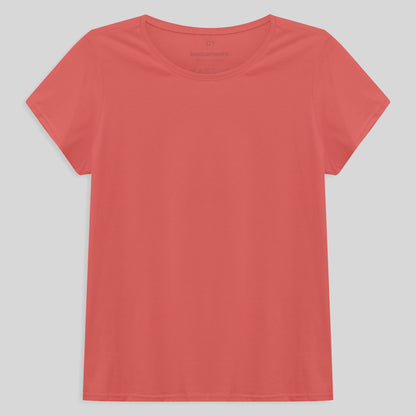 Camiseta Babylook Algodão Premium Plus Feminina - Rosa Chiclete