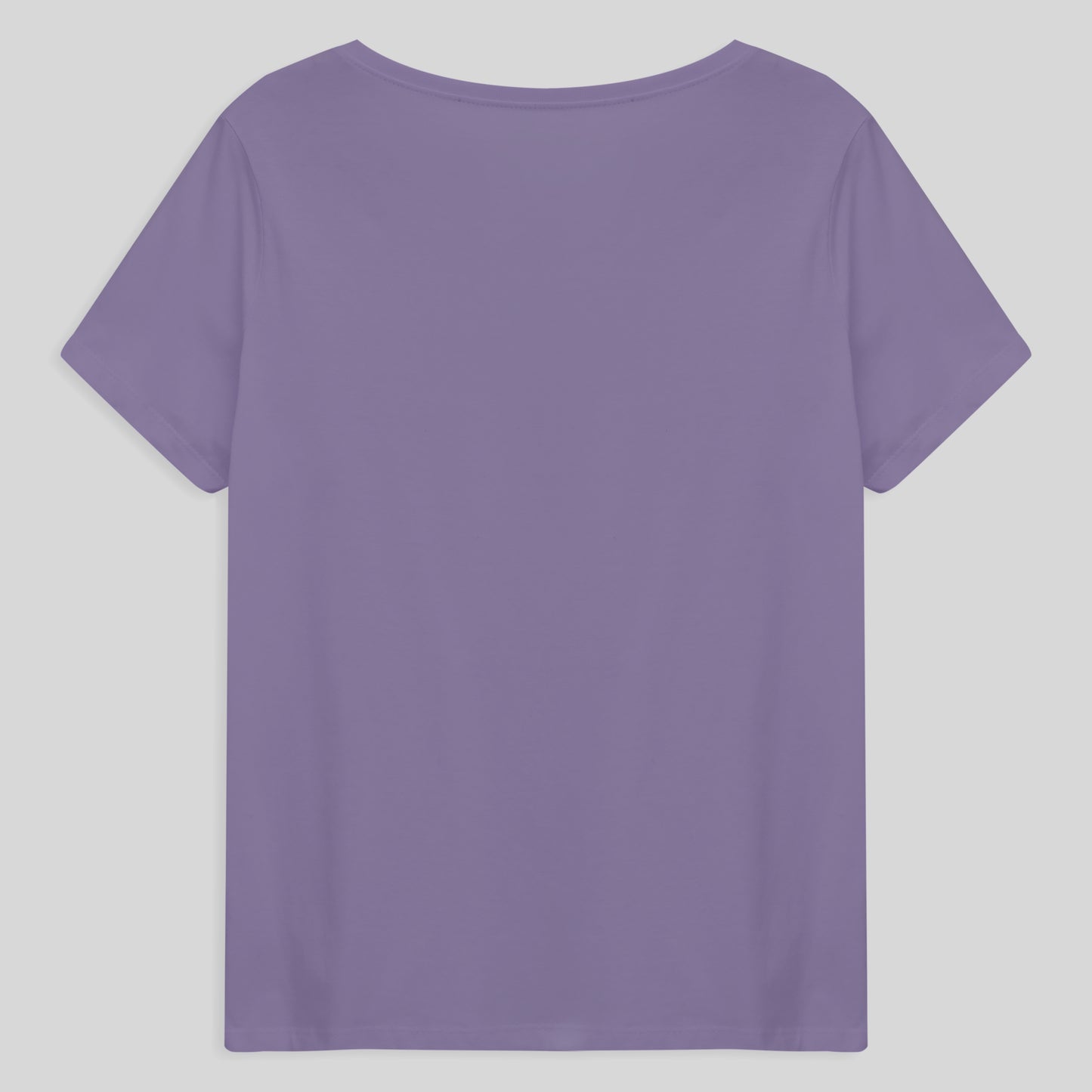 Camiseta Babylook Algodão Premium Gola V Plus Feminina - Lilás
