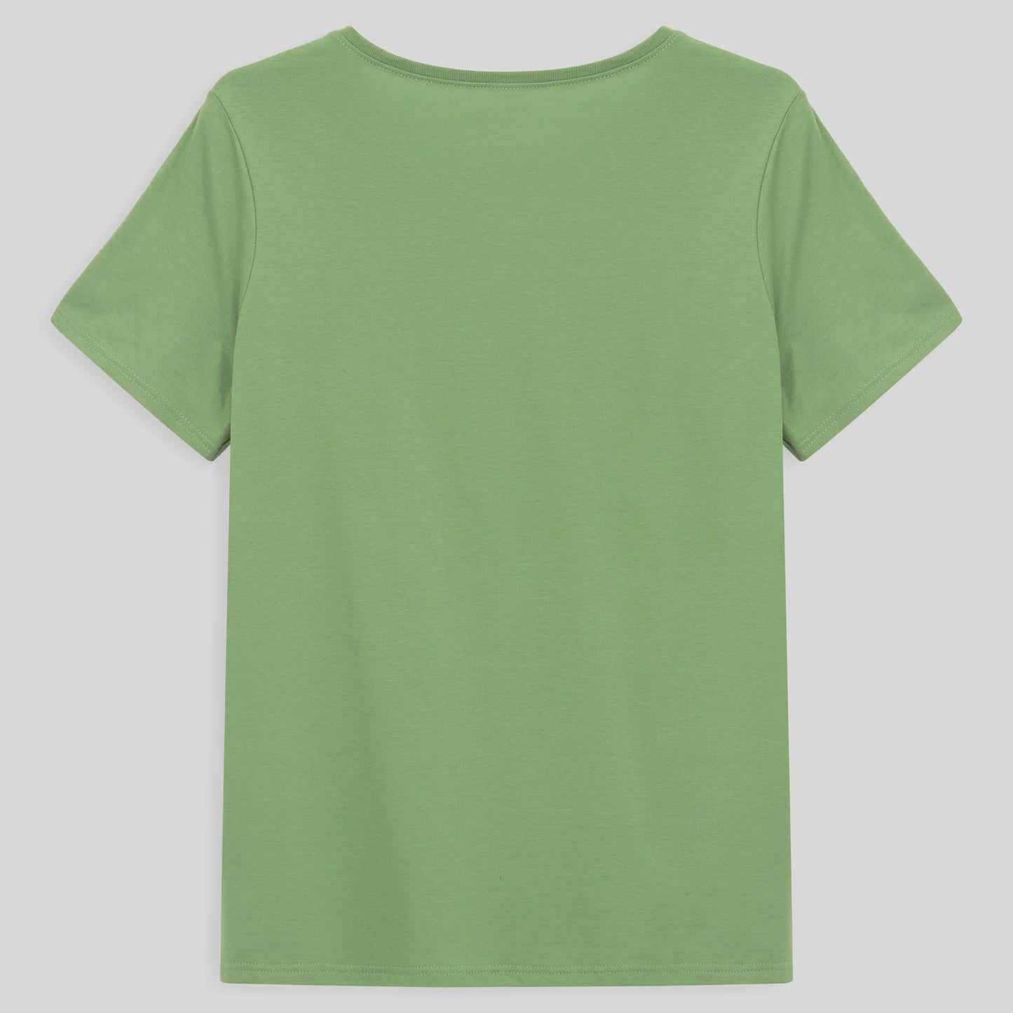 Camiseta Babylook Algodão Premium Gola V Plus Feminina - Verde Jade
