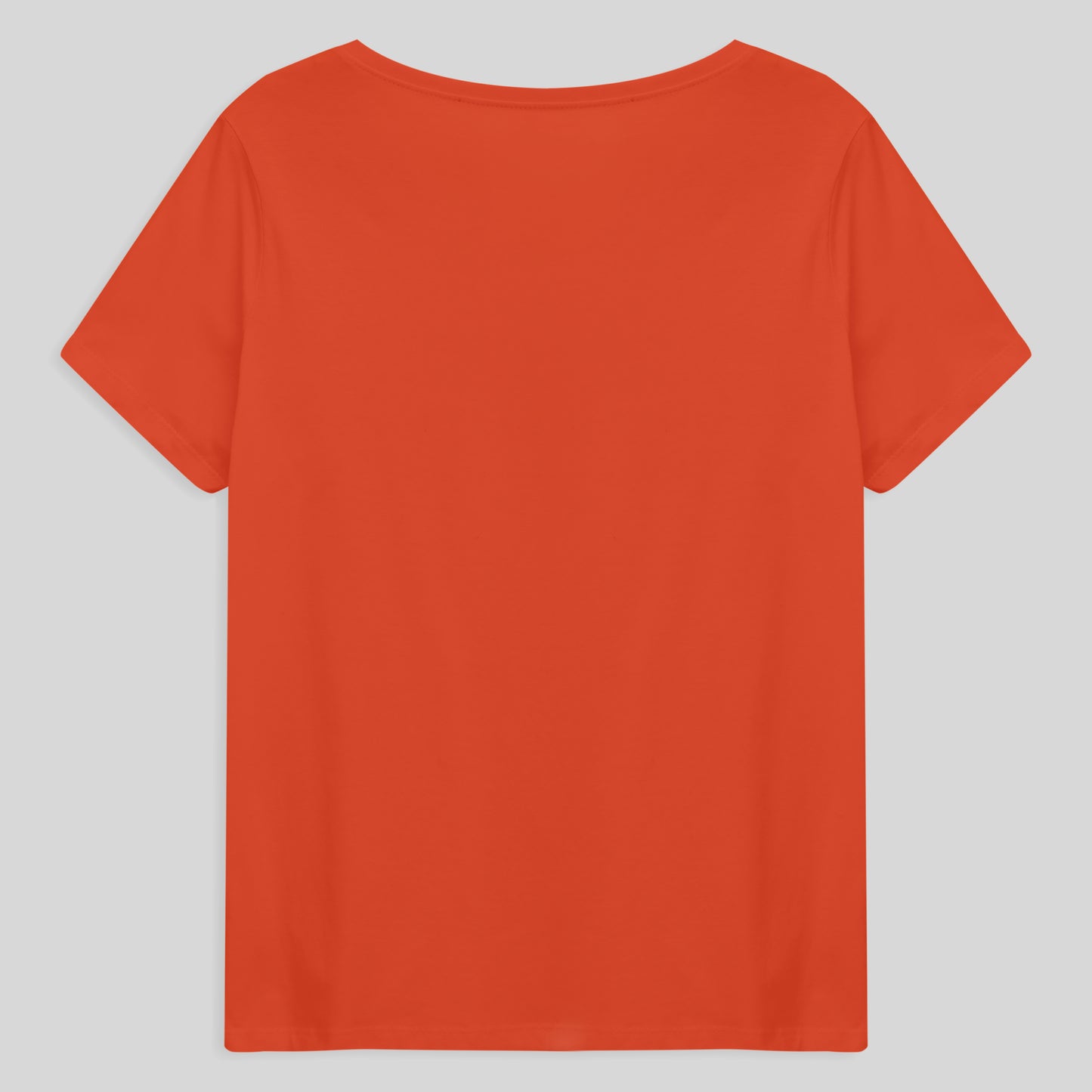 Camiseta Babylook Algodão Premium Gola V Plus Feminina - Laranja