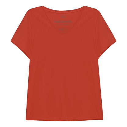 Camiseta Babylook Algodão Premium Gola V Plus Feminina - Tangerina