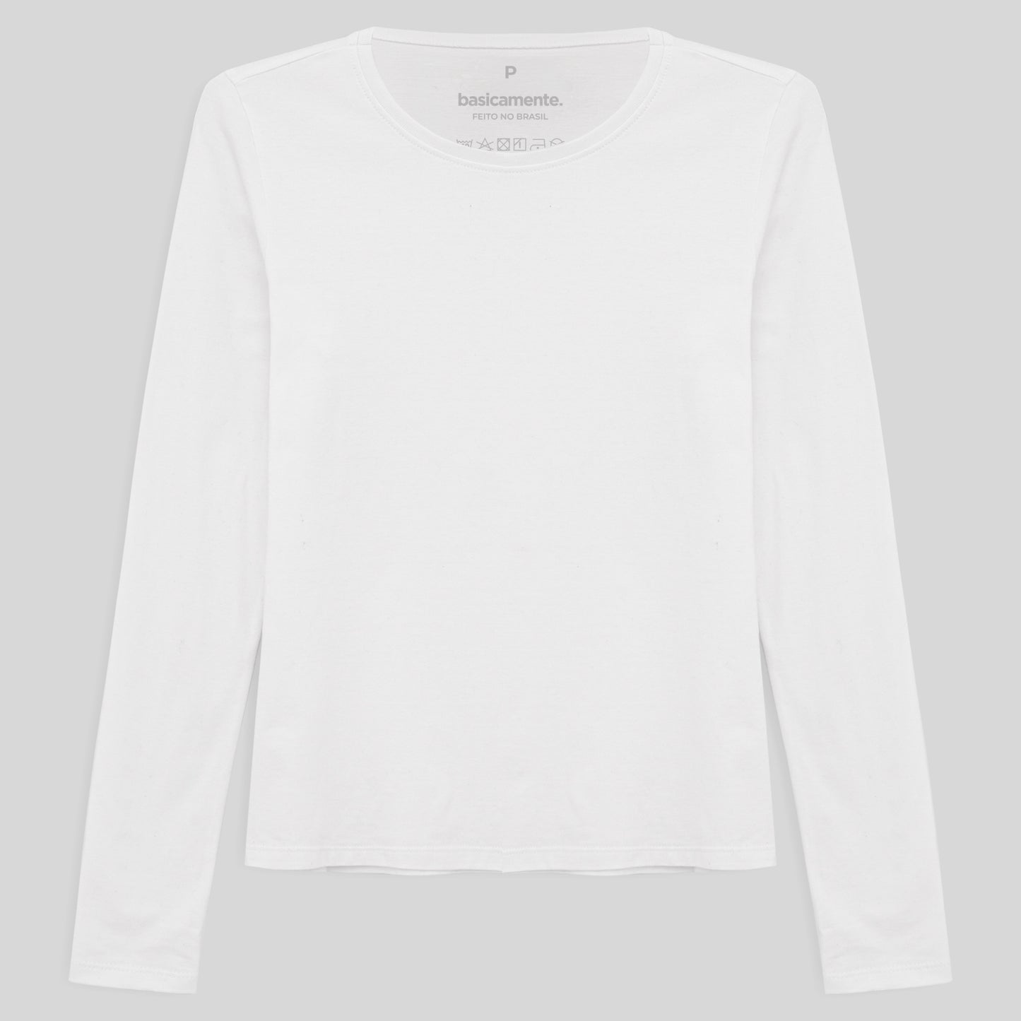 Camiseta Slim Manga Longa Feminina - Branco