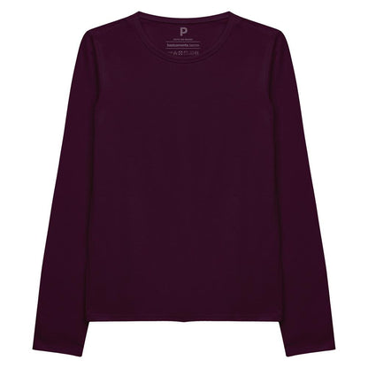 Camiseta Slim Manga Longa Feminina - Wine