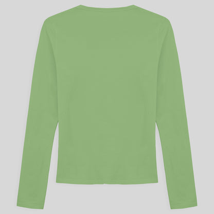 Camiseta Slim Manga Longa Feminina - Verde Jade