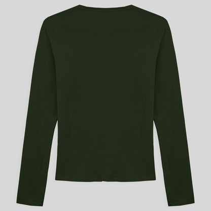 Camiseta Slim Manga Longa Feminina - Verde Selva