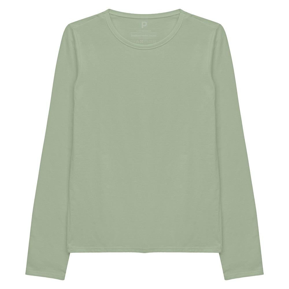 Camiseta Slim Manga Longa Feminina - Verde Oliva